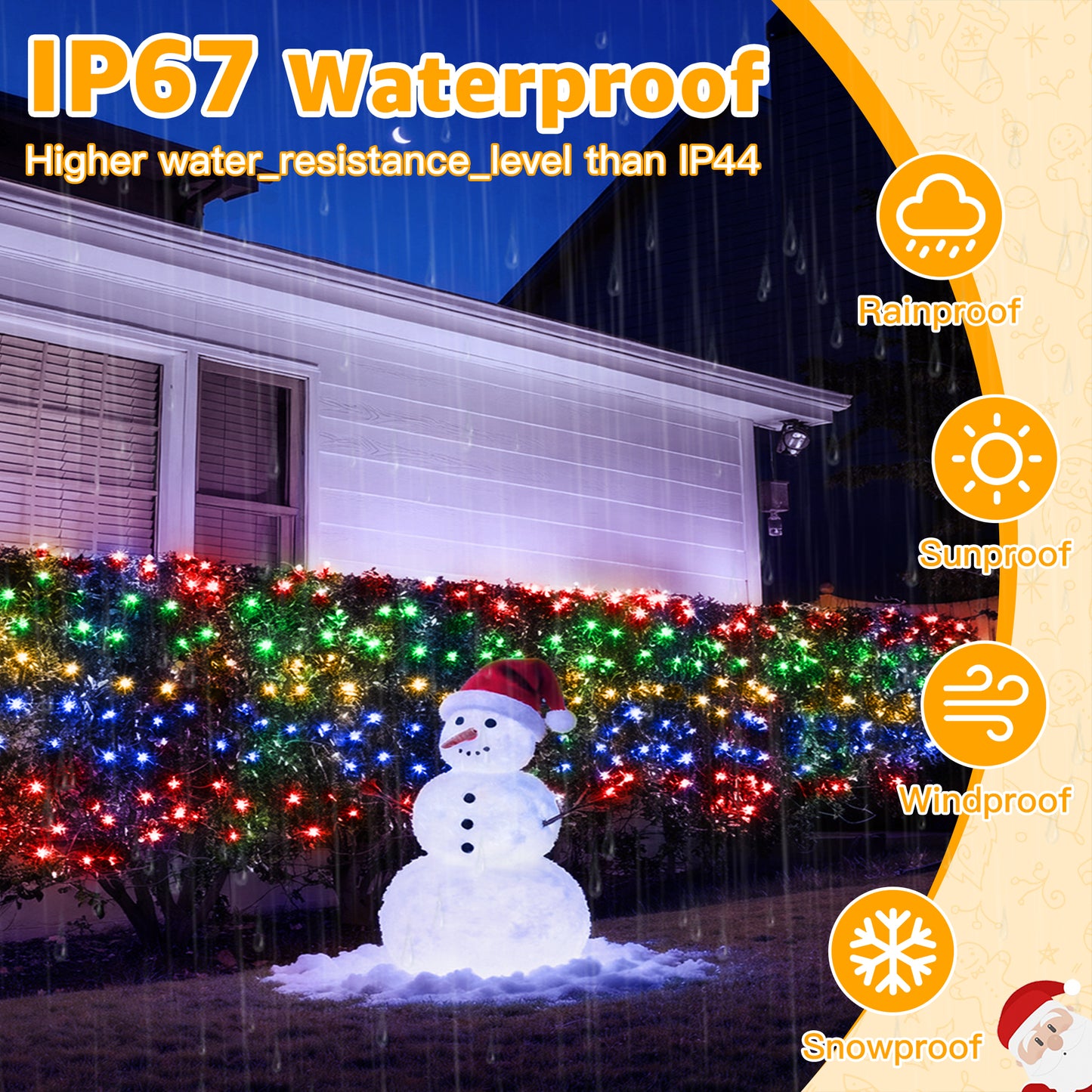 
                  
                    Ollny 10x7ft 210 LED Mesh Net Lights, Connectable IP67 Waterproof Mesh String Lights with 8 Modes & Timer Function for Outdoor Indoor Christmas Tree Bush Wall Decor
                  
                