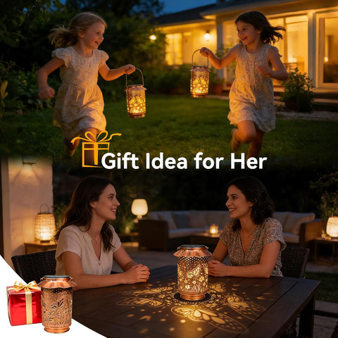 Ollny Butterfly Solar Lanterns for Outdoor, Garden, Backyard, Patio(Warm White, IP65 Waterproof)