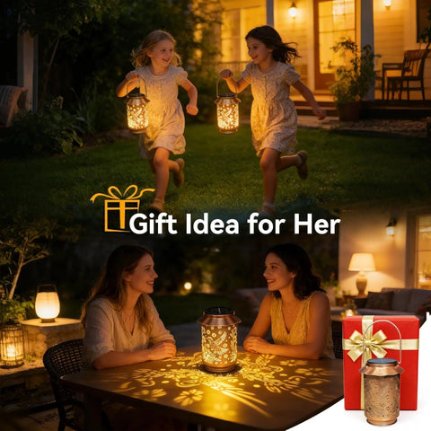 Ollny Hummingbirds Solar Lanterns for Outdoor, Garden, Backyard, Patio(Warm White, IP65 Waterproof)