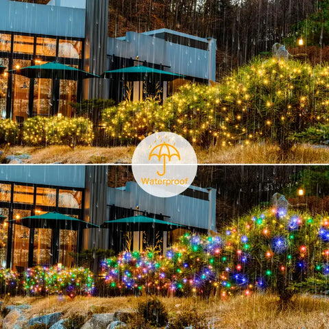 Ollny's 200 leds 66ft warm white and multi-color Christmas lights are IP44 waterproof