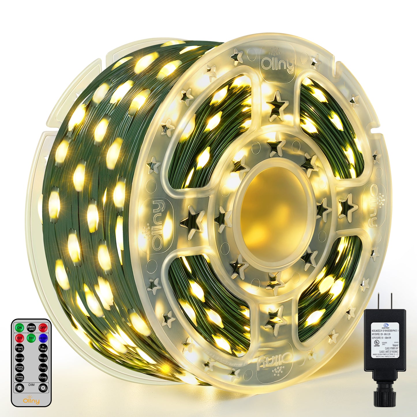 
                  
                    Ollny 600/1000 LED String Lights, 207/338 FT IP67 Weatherproof Plug-in Christmas Lights, 8 Modes Remote Timer Fairy Lights for Yard Party Indoor Outdoor Xmas Decor
                  
                
