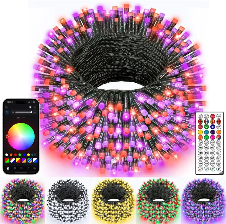 Ollny 600 LED smart christmas lights with app and remote control