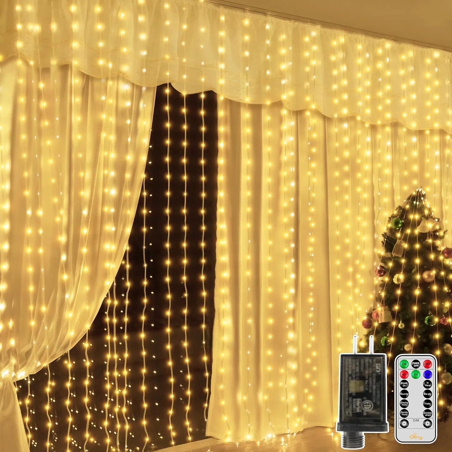 600 led warm white curtain lights
