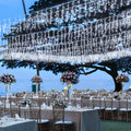 Ollny's cool white wedding icicle lights
