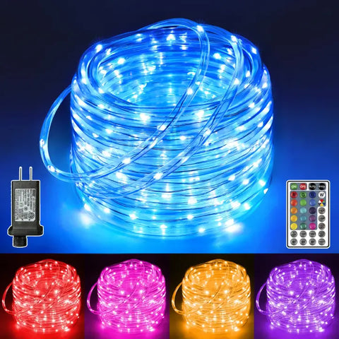 Led Rope Plug 200 LED 66ft 18 Colors Changing Rope Lights (Plug-in, 8 Modes, IP68 ...