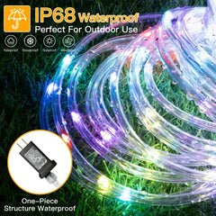 200 LED 66ft 18 Colors Changing Rope Lights (Plug-in, 8 Modes, IP68 Waterproof)