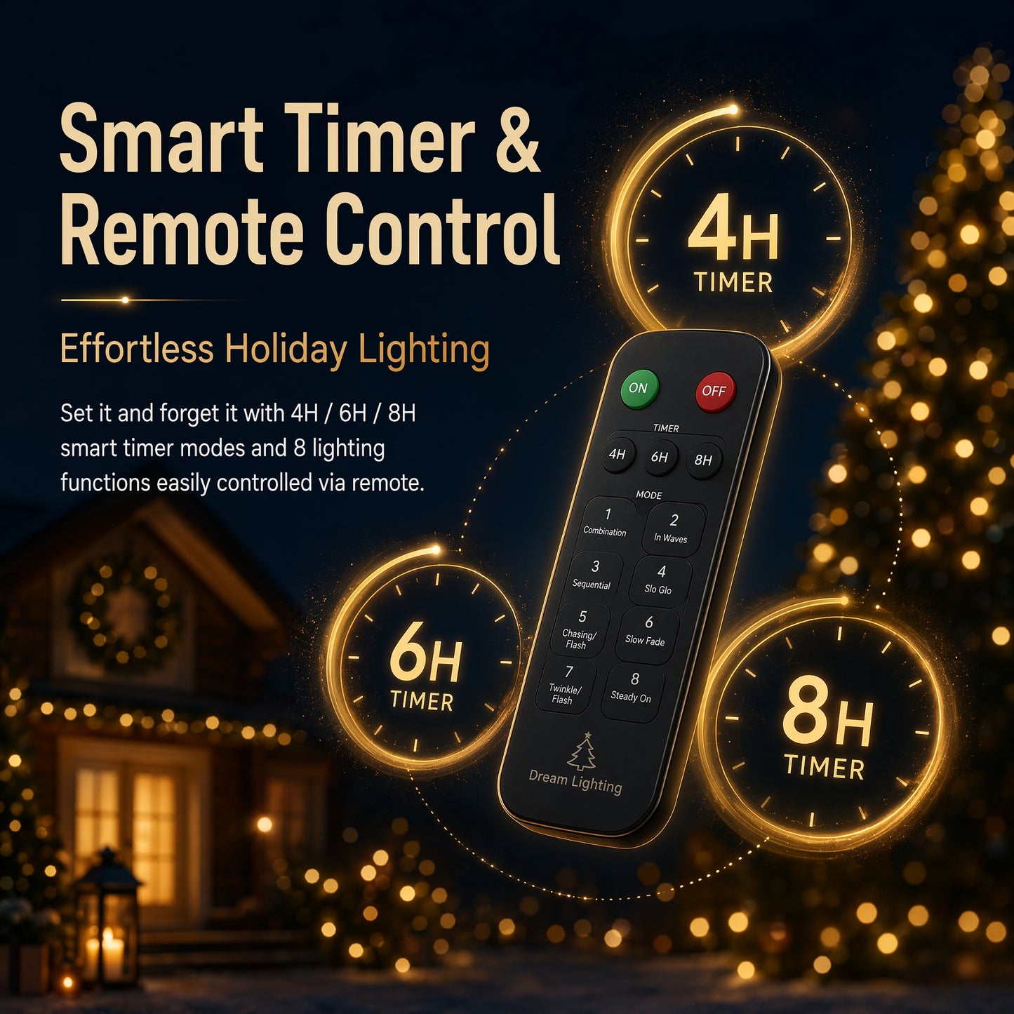 
                  
                    Ollny 24in 6pcs Christmas Pathway Lights, 8 Modes Candy Lights with Remote, 90 LEDs Waterproof String Light for Outdoor Garden Yard Decor
                  
                