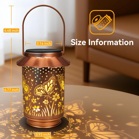 Ollny Butterfly Solar Lanterns for Outdoor, Garden, Backyard, Patio(Warm White, IP65 Waterproof)