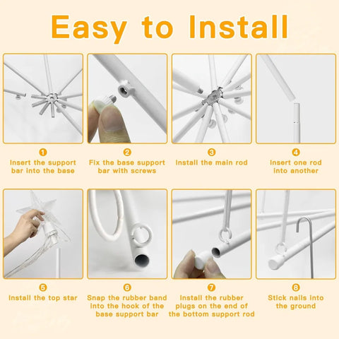 Ollny 170 LED 6ft-High Warm White and Green Christmas Tree Lights For Light Show (8 Modes, IP65 Waterproof, Clear Wire, Plug In)