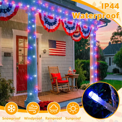 Ollny 100 LED 33ft Christmas RGB String Lights (Clear Cable, Connectable, 130 Modes)