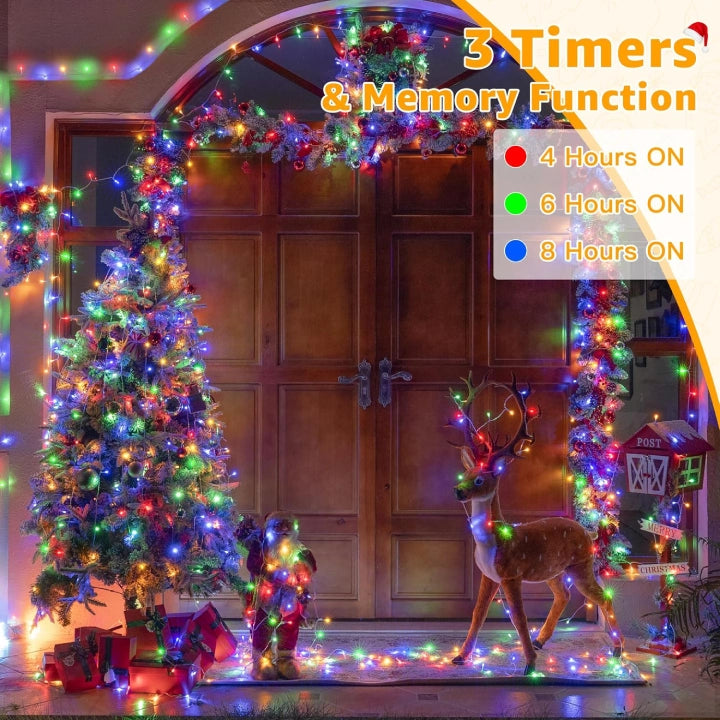 
                  
                    Ollny 800 LED 262ft Multicolor Christmas String Lights (Clear Cable, Plug in, 8 Modes, IP44 Waterproof)
                  
                