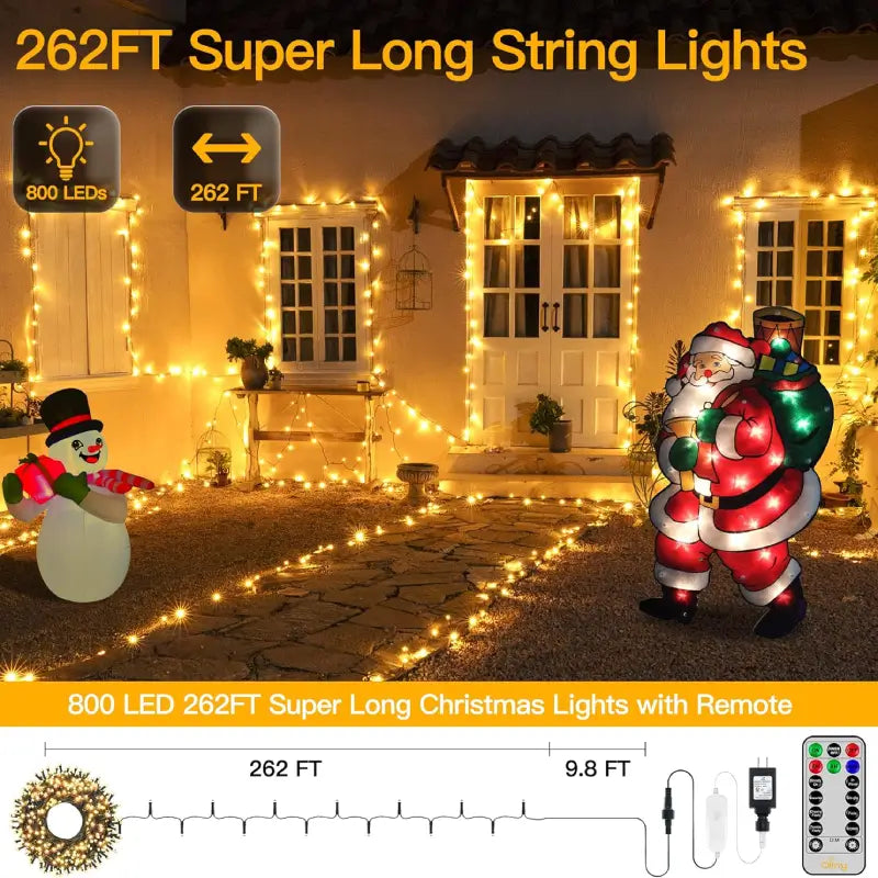 Ollny Outdoor Christmas String Lights 800 LED 330FT with Remote, Water –  SHANULKA Home Decor