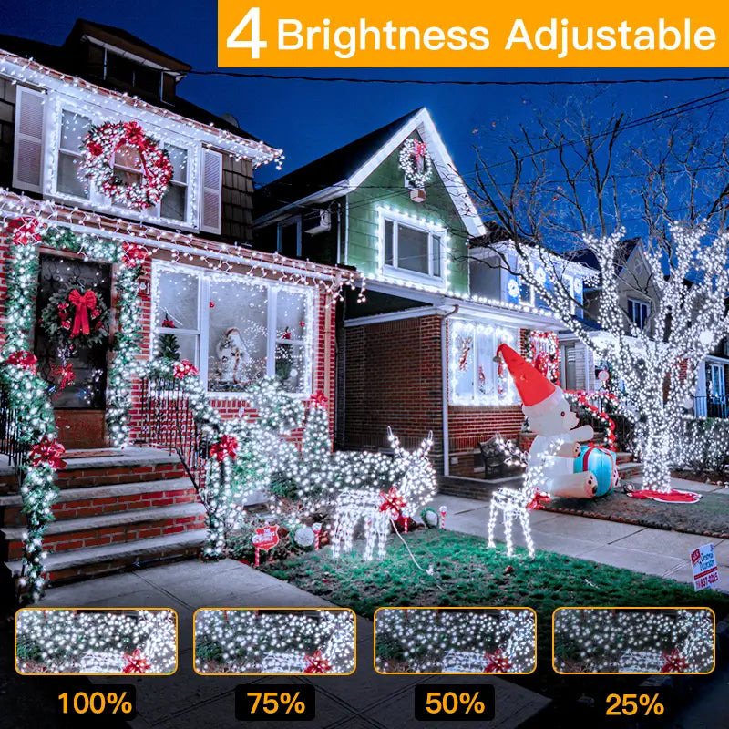 
                  
                    Ollny 800 LED 262ft Cool White String Lights (Green Cable, Plug in, 8 Modes, IP44 Waterproof)
                  
                
