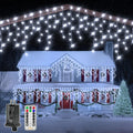 Ollny 1000 LED 82ft Cool White Christmas Icicle Lights (Clear Cable, Plug in, 8 Modes)