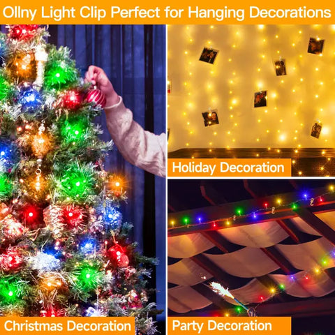 120 PCS Christmas Light Gutter Clips for Outside, Shingle, Roof