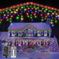 Ollny 1000 LED 82ft Multicolor Christmas Icicle Lights (Clear Cable, Plug in, 8 Modes)