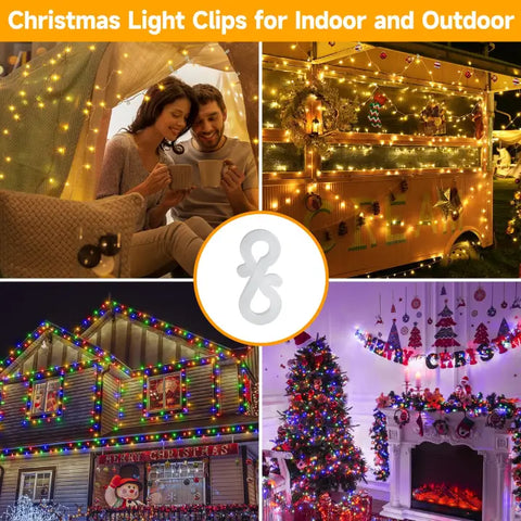 120 PCS Christmas Light Gutter Clips for Outside, Shingle, Roof