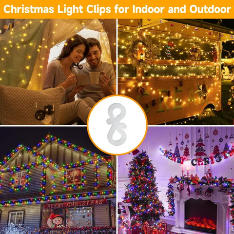 200 PCS Christmas Light Gutter Clips for Outside, Shingle, Roof