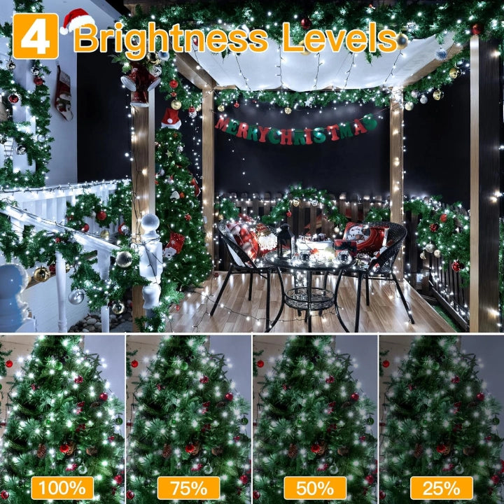 
                  
                    Ollny 400 LED 132ft Cool White Christmas Lights (Green Cable, Plug in, 8 Modes, IP44 Waterproof)
                  
                