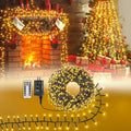 Ollny 400 LED 20ft Warm White Christmas Cluster Lights (Green Cable, Connectable, 8 Modes, IP44 Waterproof)