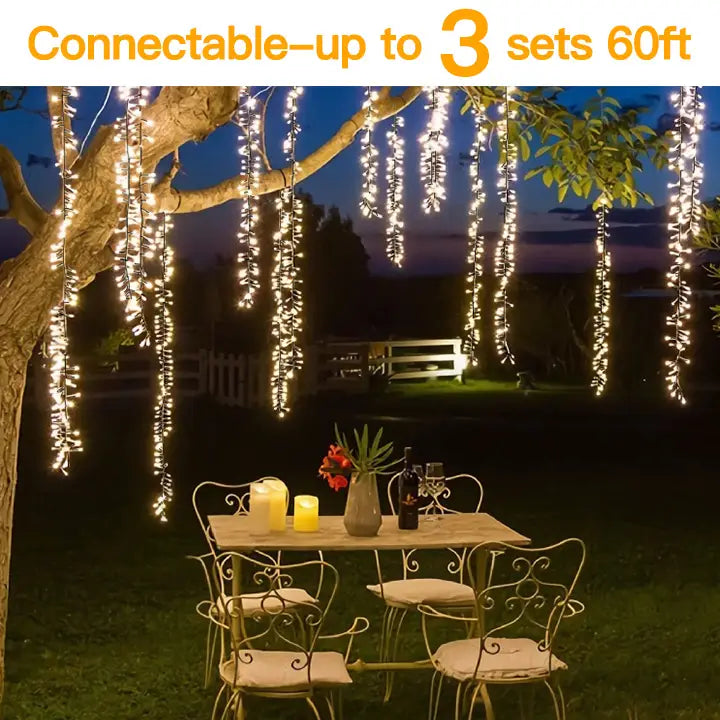400led Wedding lights are connectable up to 3 sets 60ft