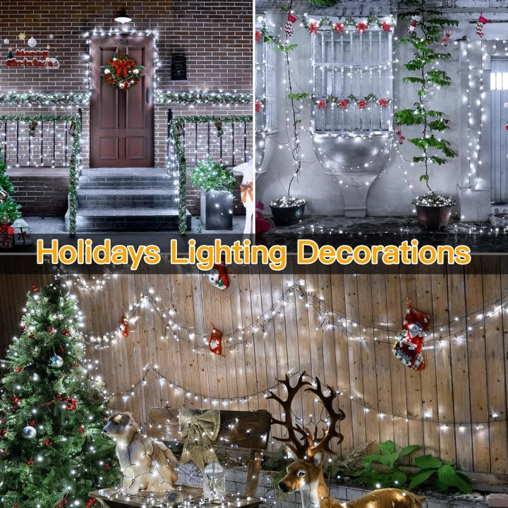 
                  
                    Ollny 500 LED 164ft Cool White Christmas Lights (Green Cable, Plug in, 8 Modes, IP44 Waterproof)
                  
                