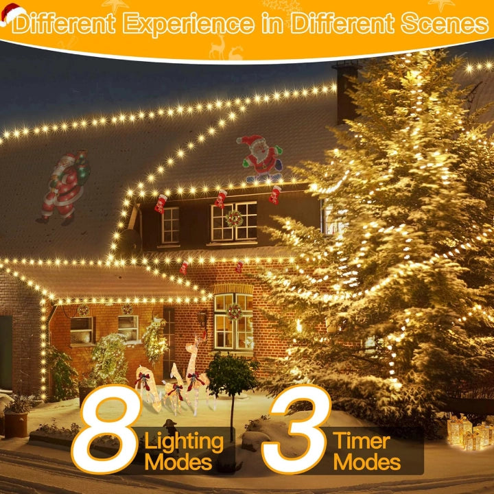 
                  
                    Ollny 1000 LED 330ft Warm White IP67 Waterproof Christmas String Lights (Green Wire, Plug in, 8 Modes)
                  
                