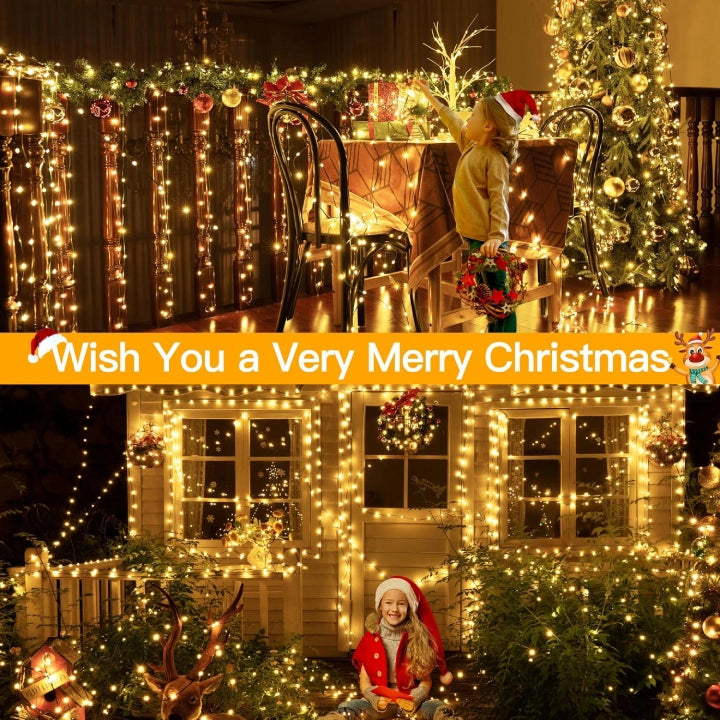 
                  
                    Ollny 1000 LED 330ft Warm White IP67 Waterproof Christmas String Lights (Green Wire, Plug in, 8 Modes)
                  
                