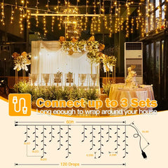 720led icicle wedding lights - connect up to 3 sets 