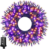 Ollny 300 LED 100ft Purple & Orange Halloween Lights (Plug in, 8 Modes)