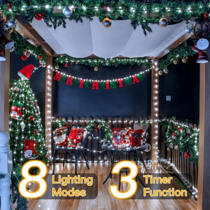 
                  
                    Ollny 600 LED 197ft Cool White IP67 Waterproof Christmas Lights (Clear Wire, Plug in, 8 Modes)
                  
                