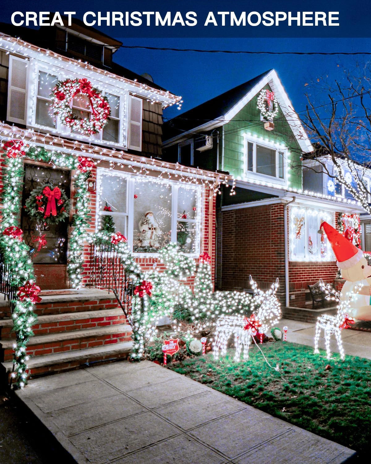 
                  
                    Ollny 600 LED 197ft Cool White IP67 Waterproof Christmas Lights (Clear Wire, Plug in, 8 Modes)
                  
                