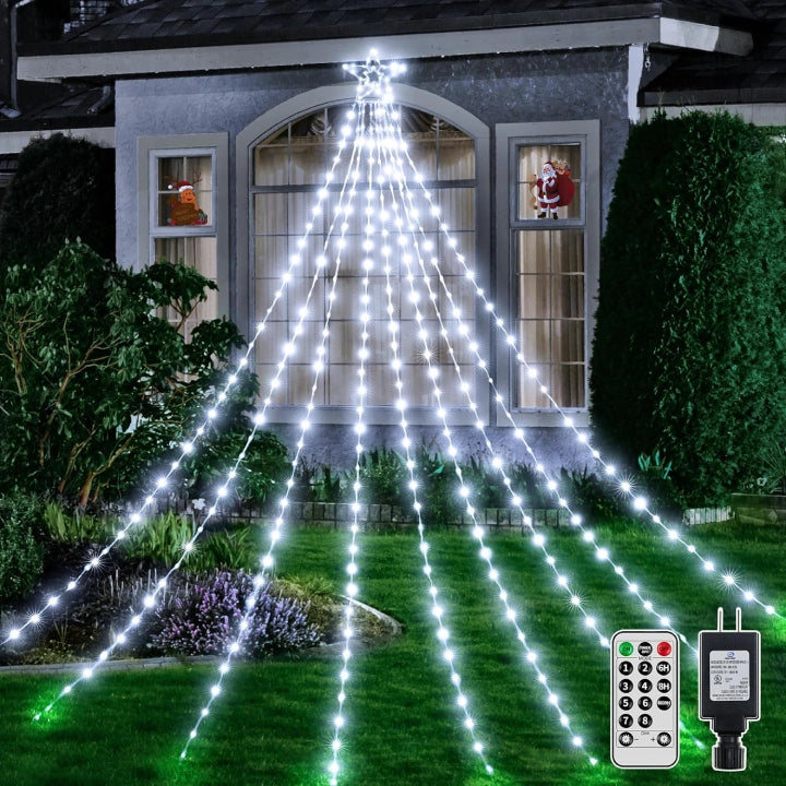 Ollny 352 Led 11.5ft Cool White Waterfall Christmas String Lights (Cle
