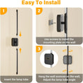 Ollny 2pcs LED Rechargeable Black Wall Sconce for Bedroom, Living Room