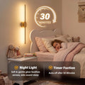 Ollny 2pcs LED Rechargeable Golden Wall Sconce for Bedroom, Living Room