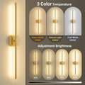 Ollny 2pcs LED Rechargeable Golden Wall Sconce for Bedroom, Living Room