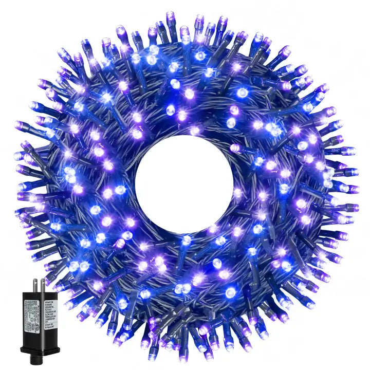 Ollny's 500 leds 164ft blue and purple Christmas lights green cable