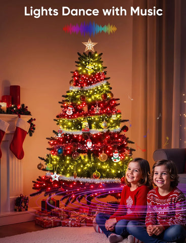 Christmas lights dance with music