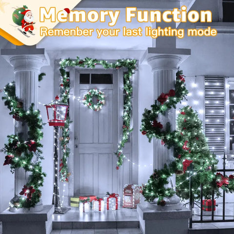 Decorated Christmas lights and wreaths, featuring Memory Function