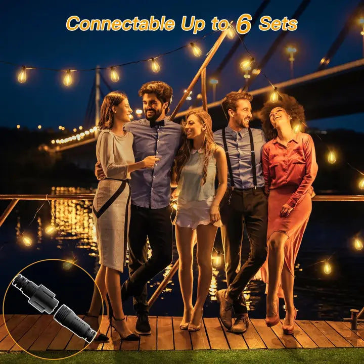 
                  
                    S11 patio lights are Connectable Up to 6 sets
                  
                