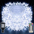 400 LED 132ft Cool White Christmas Lights (Clear Cable, Plug in, 8 Modes)