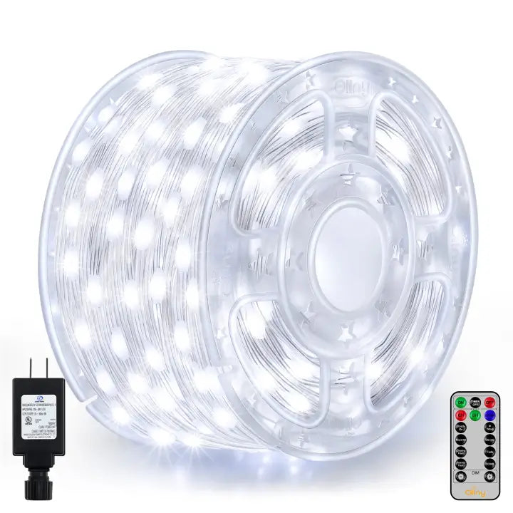 Ollny's 600 leds 197ft clear wire cool white Christmas lights clear wire