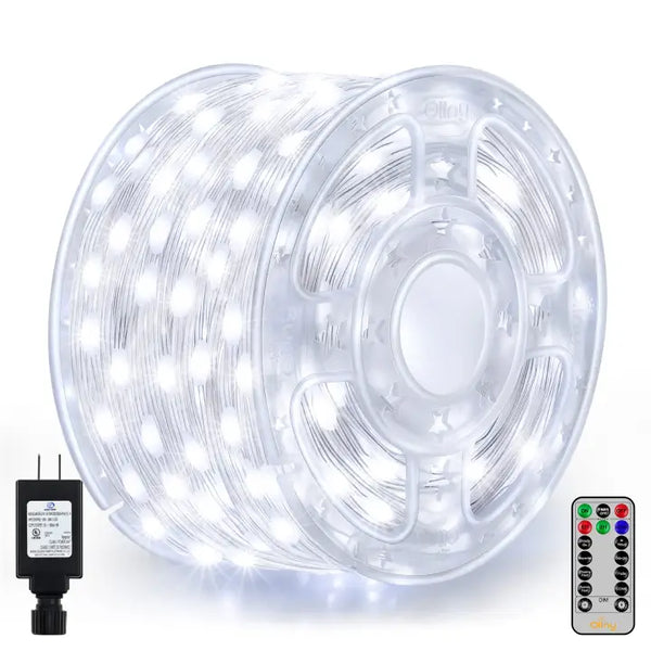 Ollny's 600 leds 197ft clear wire cool white Christmas lights clear wire