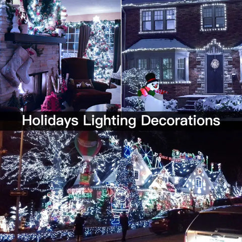 Ollny's 900 leds cool white Christmas lights are great for holiday decoartions