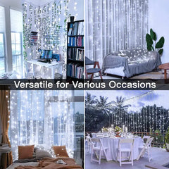 Ollny's 200 leds cool white curtain lights can be used in various occasions