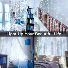 Ollny's 300 leds cool white curtain lights can be used in various occasions
