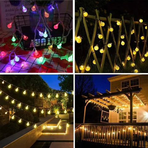 Ollny's 100 leds 49ft warm white/multicolor globe string lights for indoor and outdoor