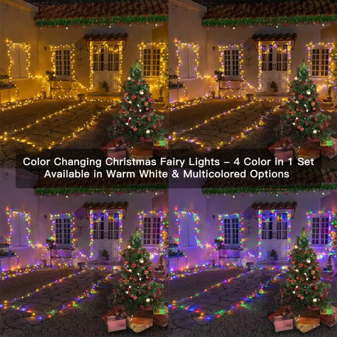 Ollny's 100 leds globe string lights feature warm white and 3 different multicolors