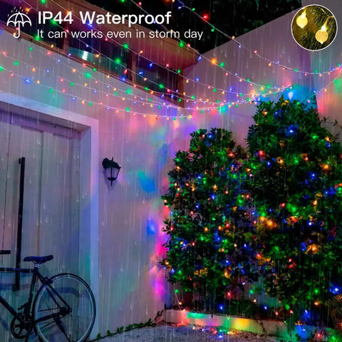 Ollny's 100 leds 49ft warm white/multicolor globe string lights are IP44 waterproof