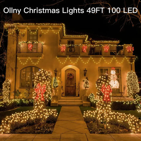 Ollny's 100 leds 49ft warm white/multicolor globe string lights for Christmas